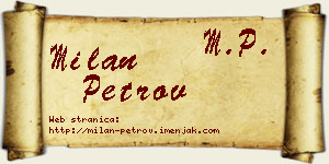 Milan Petrov vizit kartica